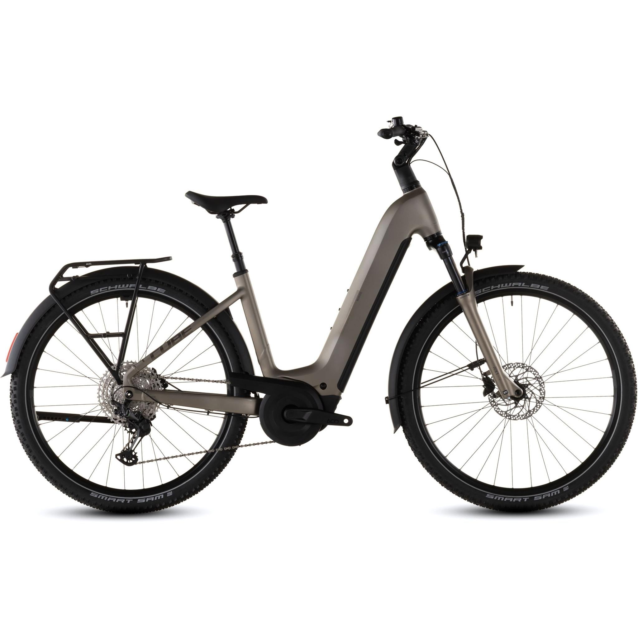 cube Nuride Hybrid Pro 600 electric bike, side profile on white background