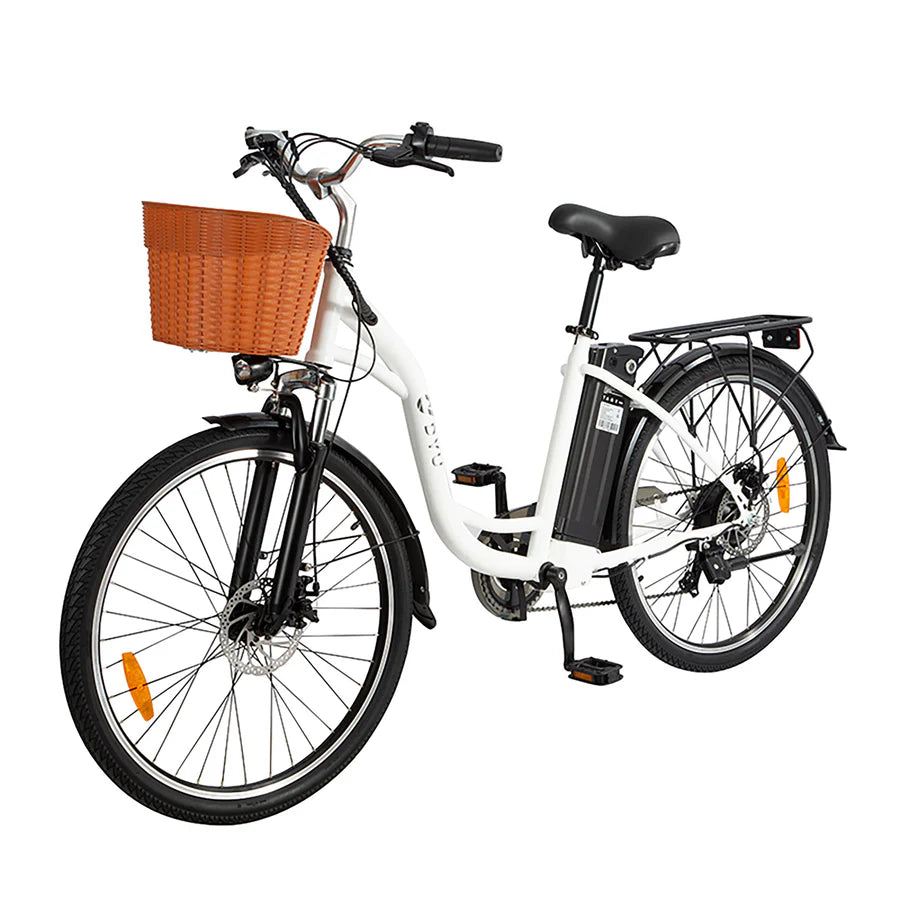 DYU C6 budget city e-bike, side profile on white background