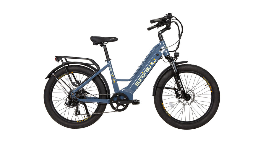 Eunorau META26 X2.0 city commuter e-bike, side profile on white background
