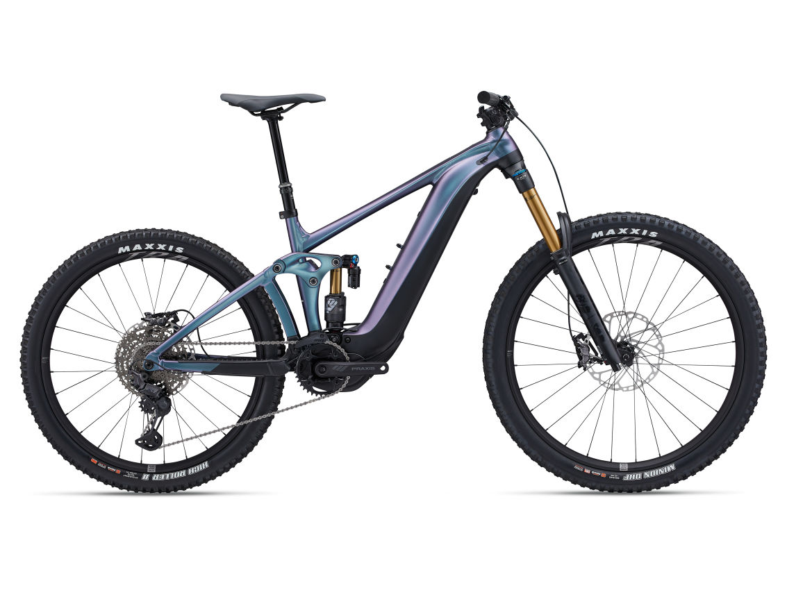 giant Reign E+ 1 electric bike, side profile on white background
