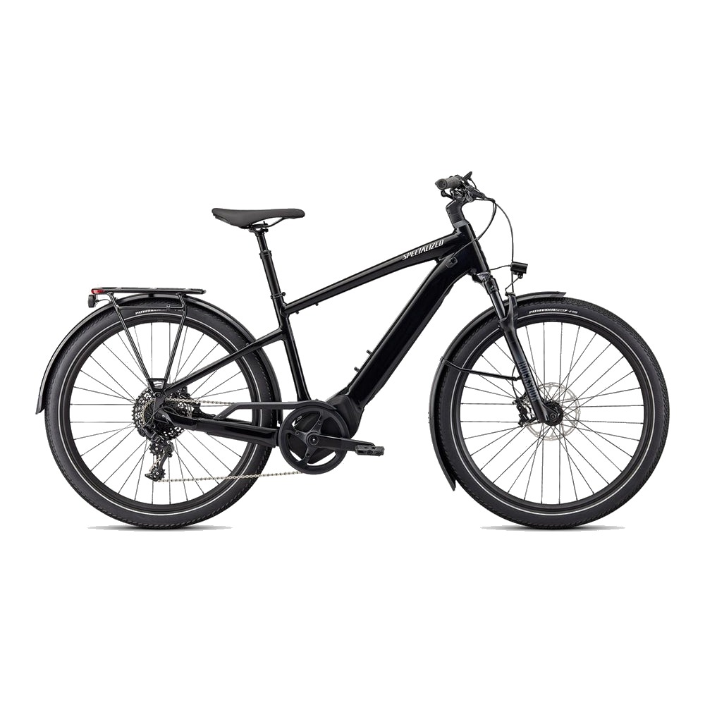 Specialized Turbo Vado 5.0 commuter e-bike in cast black, side profile on white background