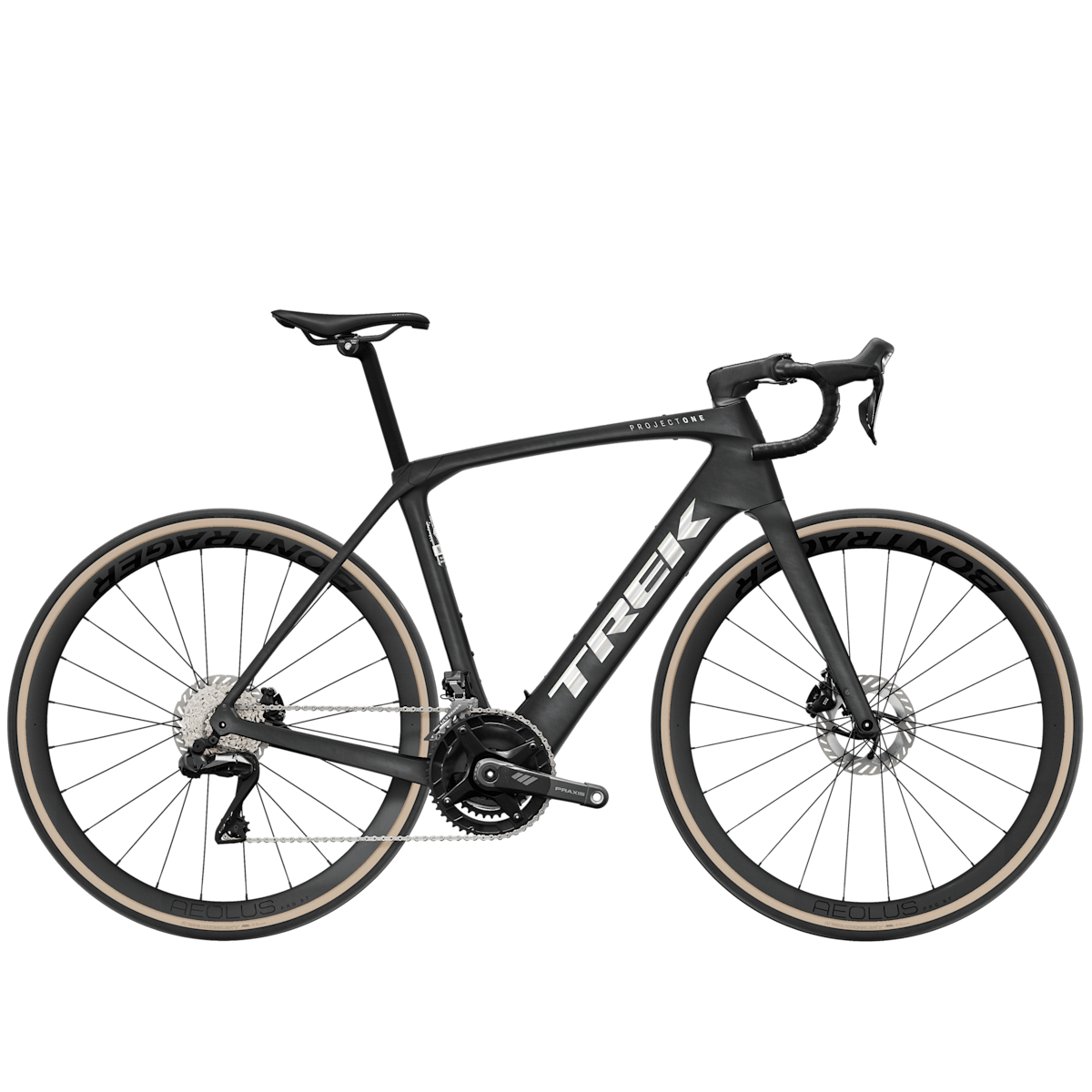 trek Domane+ SLR 7 electric bike, side profile on white background